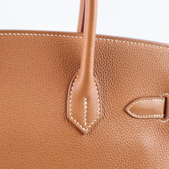 Hermes Birkin 30 Gold Togo Palladium HW X Stamp