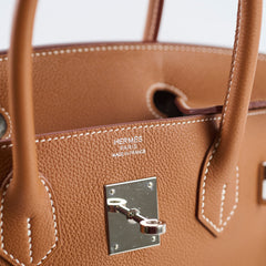 Hermes Birkin 30 Gold Togo Palladium HW X Stamp
