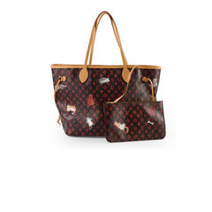Louis Vuitton Catogram Grace Coddington Neverfull MM (with pouch)