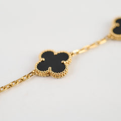 Van Cleef and Arpels 5 Motif Onyx Bracelet