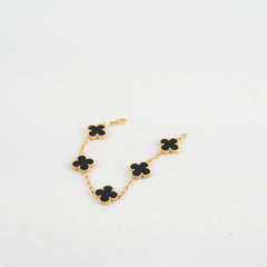 Van Cleef and Arpels 5 Motif Onyx Bracelet