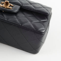 Chanel Mini Rectangular Lambskin Black - Rose Gold HW (Microchipped)