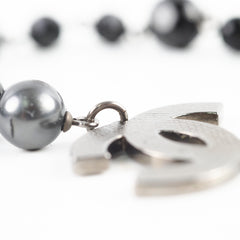 Chanel Black CC Logo Bracelet