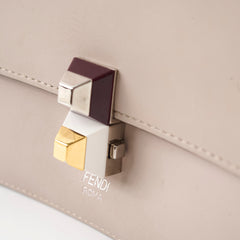 Fendi Mini Kan I Leather Shoulder Beige Calfskin