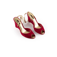 Louis Vuitton Red Wedge Heels Size 40