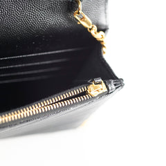 Saint Laurent Cassandre Black Wallet On Chain WOC