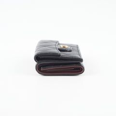 Chanel Tri Fold Black Lambskin Wallet