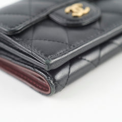 Chanel Tri Fold Black Lambskin Wallet