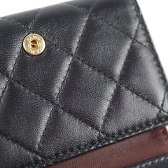 Chanel Tri Fold Black Lambskin Wallet