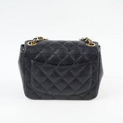 Chanel Caviar Mini Square 24k Gold Black - Series 12