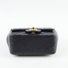 Chanel Caviar Mini Square 24k Gold Black - Series 12