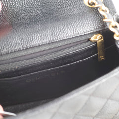 Chanel Caviar Mini Square 24k Gold Black - Series 12