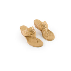 Chanel Quilted Wedge Sandals Beige - Size 40