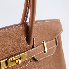Hermes Birkin 30 Gold GHW C Stamp