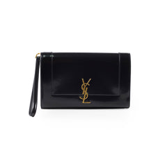 Saint Laurent Cassandre Flap Pouch Patent Black