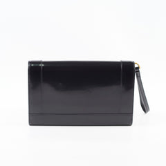 Saint Laurent Cassandre Flap Pouch Patent Black