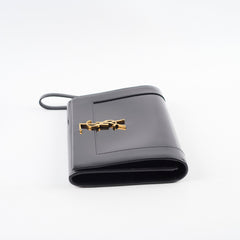 Saint Laurent Cassandre Flap Pouch Patent Black