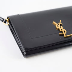 Saint Laurent Cassandre Flap Pouch Patent Black
