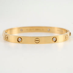 Cartier Love 6 Diamond Yellow Gold Size 17 Bracelet