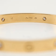 Cartier Love 6 Diamond Yellow Gold Size 17 Bracelet