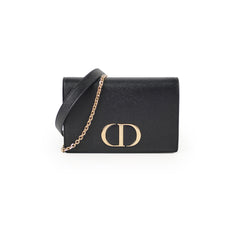 Christian Dior 2 in 1 30 Montaigne Pouch Black Calfskin