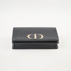 Christian Dior 2 in 1 30 Montaigne Pouch Black Calfskin