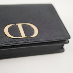 Christian Dior 2 in 1 30 Montaigne Pouch Black Calfskin