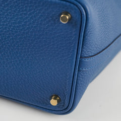 Hermes Picotin 18 Clemence Blue Tie - Stamp W