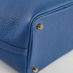 Hermes Picotin 18 Clemence Blue Tie - Stamp W