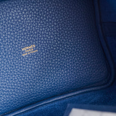 Hermes Picotin 18 Clemence Blue Tie - Stamp W