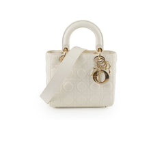 Christian Dior Lady Dior Small Lambskin White LGHW