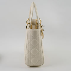 Christian Dior Lady Dior Small Lambskin White LGHW