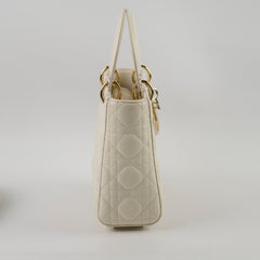 Christian Dior Lady Dior Small Lambskin White LGHW