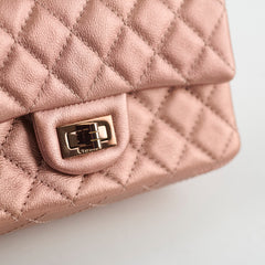 Chanel Reissue 2.55 Mini Flap Rose Gold Quilted Grained Calfskin (2021 A/W)