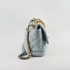 Chanel Medium 19 Bag Blue Lamsbskin (microchip)