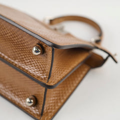 Fendi Petite Peekaboo I See U Top Handle Python Leather Beige shoulder bag