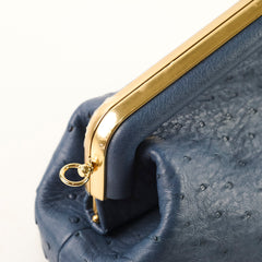 Fendi First Clutch Blue Ostrich Leather