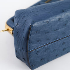 Fendi First Clutch Blue Ostrich Leather