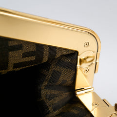 Fendi First Clutch Blue Ostrich Leather
