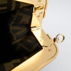 Fendi First Clutch Blue Ostrich Leather