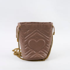 Gucci Marmont Mini Bucket Dusty Pink Crossbody