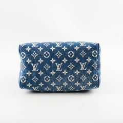 Louis Vuitton Blue Monogram Denim Jacquard Speedy 25 Bandoulière Gold Hardware, 2022