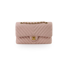 Chanel Chevron-quilted Classic Flap Calfskin Pink