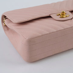 Chanel Chevron-quilted Classic Flap Calfskin Pink