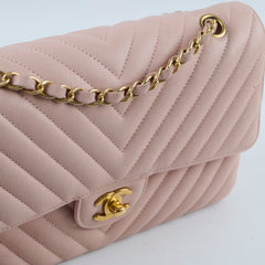 Chanel Chevron-quilted Classic Flap Calfskin Pink