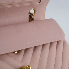 Chanel Chevron-quilted Classic Flap Calfskin Pink