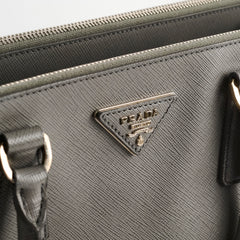 Prada Large Galleria Bag Grey Silver HW
