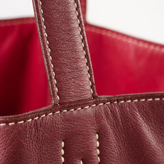 Hermes Double Sens Tote 28 Sikkim Leather Rouge H Rouge Casaque Q Square Stamp