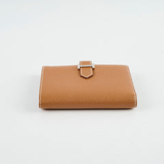Hermes Mini Bearn Wallet Gold Epsom PHW