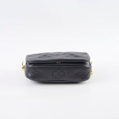 Louis Vuitton Bubblegram Wallet On Strap Black Calfskin Pouch